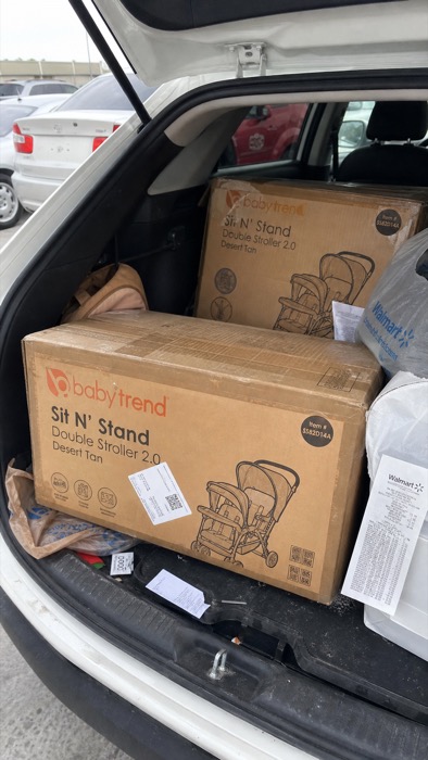 Baby Trend Sit N Stand double strollers, Walmart clearance haul